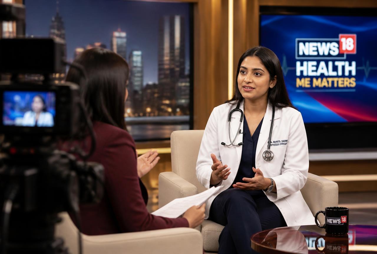 Dr. Madhu Anjimati during a television health interview